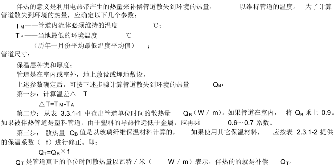 電伴熱設(shè)計(jì)熱損失計(jì)算